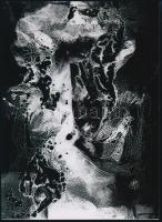 1945 Josef Istler (1919-2000) cseh fotóművész alkotása (Chemigram ? vegyszerekkel, fotópapíron létrehozott absztrakció), 1 db modern nagyítás, jelzés nélkül, 21x15 cm