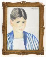 Péter Mária (1904-1990): Zádor Imre, Zádor István festőművész unokaöccsének portréja, 1927. Olaj, ka...