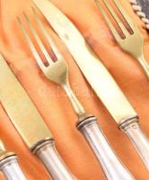 Ezüst (Ag) nyelű süteményes készlet, jelzett, díszdobozban