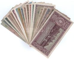 20db klf pengő bankjegy, közte 1930. 20P + 1945. 50P + 1946. 100.000.000BP T:F-VG szép papírral is