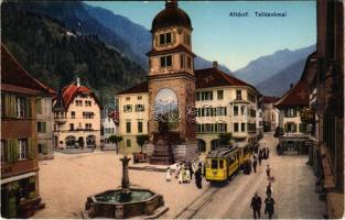 Altdorf (Uri), Telldenkmal / street, tram, monument