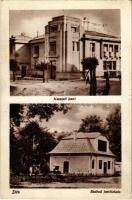 1940 Dés, Dej; Nemzeti Bank, szabad festőiskola / Banca Nationala, Scoala libera de pictura. Roman V. / bank, painting school + "SZAMOSÚJVÁR VISSZATÉRT 1940" So. Stpl (gyűrődések / creases)