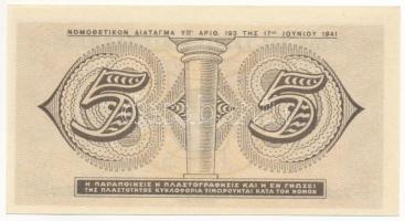 Görögország / Német megszállás 1941. 5Dr "186904" T:UNC
Greece / German Occupation 1941. ...
