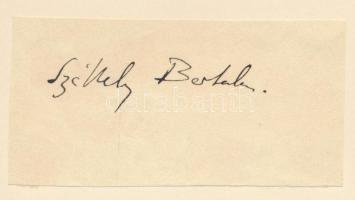 Székely Bertalan (1835-1910) festőművész autográf aláírása papírkivágáson, kartonra rögzítve. Proveniencia: Gerő Ödön művészeti szakíró, újságíró lánya, Gerő Zsófia (1895-1966) hagyatékából.