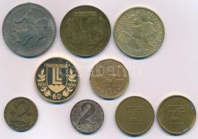 9db-os vegyes magyar és külföldi fémpénz, emlékérem, kitüntetés tétel 1941. "Délvidéki Emlékérem" cink emlékérem mellszalag és fül nélkül. Szign.: BERÁN L. T:vegyes 9pcs of mixed coins, commemorative medallions, decorations, with Hungary 1941. "Commemorative Medal for the Return of Southern Hungary" zinc medal without ribbon and ear. Sign.:BERÁN L. C:mixed