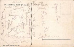 Tahi, Diáktelep, hátoldalán aláírásokkal. Bíró Miklós kiadása s: Tóth Sándor (EB)