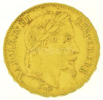 Franciaország 1868A 20Fr Au "III. Napóleon" (0.900/6,41g) T:XF,VF Franciaország 1868A 20 Francs Au "Napoleon III" (0.900/6,41g) C:XF,VF Krause KM#801