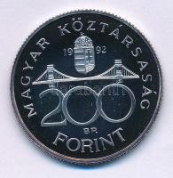 1992. 200Ft Ag "MNB" T:PP, patina Adamo F13