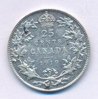 Kanada 1919. 25c Ag "V. György" T:XF Canada 1919. 25 Cents Ag "George V" C:XF Krause KM#24