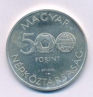 1986. 500Ft Ag "Labdarúgó Világbajnokság - Mexikó 1986 - Stadion" T:AU-XF, folt Adamo EM94