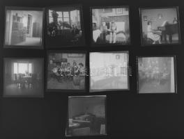 Régi lakásbelsők, 9 db fotónegatív, 6×6 cm