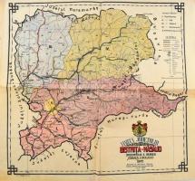 1922 "Harta Judeţului Bistrita-Nasaud, Intocmitáde de E. Reiber", Beszterce-Naszód megye térképe, Összeállította E. Reiber, 1:200.000, Cluj/Kolozsvár, Minerva S.A.,(Lit. Baga), román nyelven, hajtott, sérült, gyűrött, 43,5x45,5 cm