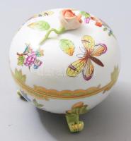 Herendi Viktória mintás, rózsás bonbonniere. Kézzel festett, jelzett, hibátlan d: 12 cm