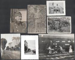 cca 1920-1940 Vegyes katonai fotó tétel, 7 db fotó, némelyik felületén törésnyom, 5,5×6,5 és 9×13 cm közötti méretekben