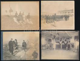 Katonafotók az 1900-as évek elejéről, 4 db, 9×12 cm