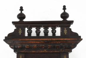 Felesütős fali óra, ingajáratos, fa házzal, működik 68 cm