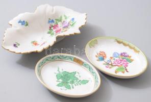 3 db Herendi tálka. Kézzel festett, jelzett, hibátlanok. 10-15 cm