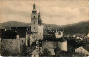 Besztercebánya, Banská Bystrica; - panorámalap egyik fele / one half of a panoramacard (kopott szélek / worn edges)