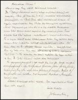 1944 Jánszky Béla (1884-1945) építész, szakíró, a Lechner Ödön Társaság ügyvezető elnökének levélter...