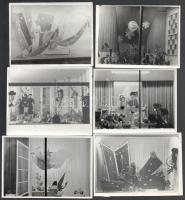 cca 1950-1960 Budapesti divatruházati kirakatok, 6 db fotó, 8,5×13 cm