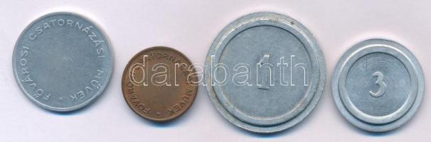 DN(~1970-1980) "Fővárosi Csatornázási Művek" Al + bronz bárca (2xklf) + DN(~1970-1980) &qu...