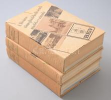 A főváros tömegközlekedésének másfél évszázada. I-III. köt. [Teljes]. Szerk.: Bencze Géza et al. Bp., 1987, BKV. Kiadói kartonált papírkötés/egészvászon-kötés, kiadói papír védőborítókban, az 2. kötet foltos borítóval.