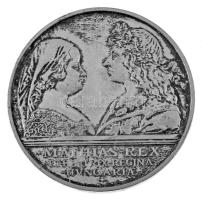 1990. 500Ft Ag "Mátyás király / Beatrix" tokban T:UNC patina Adamo EM113