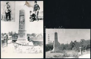 Lebstück Mária (1830-1892) honvéd huszár főhadnagy síremléke, 2 db fotó, 11,5x8,5 cm és 6x9 cm