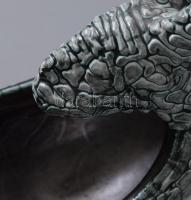 Gorka Iparművészeti vállalatos kos formájú kínáló. Mázas kerámia, jelzett, h: 21 cm