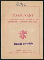 1981 Kitelepítési szakszolgálat igazolványa