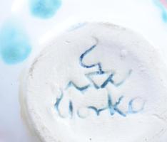 Gorka jelzéssel: Hal. Mázas kerámia, jelzett, hibátlan 13 cm