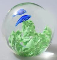 Levélnehezék, üveg, cseh, hibátlan 9 cm