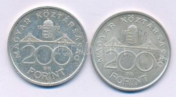 1992-1993. 200Ft Ag "MNB" (2xklf) T:AU,XF patina Adamo F13