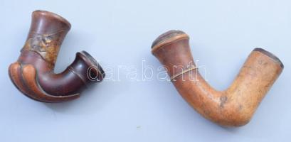 2 db tajtékpipa, ragasztottak 9,13 cm