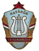 ~1950. "Határőr Kultúrverseny" aranyozott, zománcozott bronz dalos jelvény T:AU,XF aranyozás lekopott