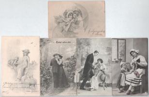 Kb. 68 db RÉGI hölgyek és párok képeslap vegyes minőségben