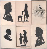 Kb. 18 db RÉGI reklám sziluett képeslap vegyes minőségben