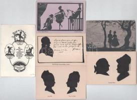 Kb. 18 db RÉGI reklám sziluett képeslap vegyes minőségben