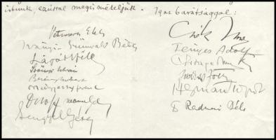 1939 Szinyei Merse Pál Társaság köszöntő levele Gerő Ödön (1863-1939) író, műkritikus, a Pester Lloy...