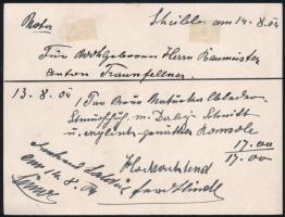 1904 Schuhwaren-Niederlage Ferdinand Hindl Schuhmacherei litho kártya