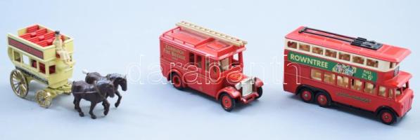 3 db angol fém játék autó 11 cm ig