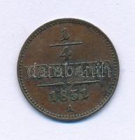 Ausztria 1851A 1/4kr Cu T:XF-VF, patina Austria 1851A 1/4 Kreuzer Cu C:XF-VF, patina Krause KM#2180