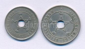 Belga-Kongó 1911. 5c Cu-Ni "I. Albert" + 10c Cu-Ni "I. Albert" T:VF
Belgian Con...