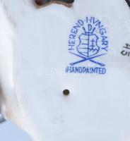 Herendi fiú nyúllal, kézzel festett, jelzett, hibátlan, 13 cm