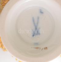 2 db Meisseni mokkás csésze, aljjal. kézzel festett, jelzett, hibátlan,