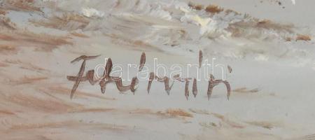 Fehérvári Zoltán (1958-): Téli forgatag. Olaj, fatábla, jelzett. Fakeretben, 30x40 cm