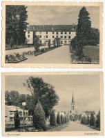 Muraszombat, Murska Sobota; 2 db RÉGI képeslap: kastély, Szapáry sétány / 2 pre-1945 postcards: castle, promenade