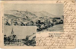 1898 (Vorläufer) Kisszeben, Kis-Szeben, Zeben, Sabinov; látkép, templom. Stehr Gusztáv kiadása / general view, church (EK)