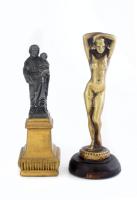 2 db régi kis szobor, egyik aranyozott 10-11 cm