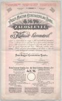 1910 Budapest 1910. "Pesti Magyar Kereskedelmi Bank" 4 1/2% záloglevele 2000K-ról, szárazpecséttel, szelvényekkel (2x) T:F